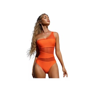 Foto 1 | Foto 1 | Traje De Baño Color Sólido Un Hombro Talla: M Eo Safe Imports Esi-18370 Naranja