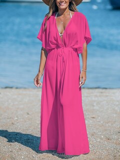 Foto 4 | Foto 4 | Traje De Baño Tipo Kimono Cupshe Cover Up, Color Rosa Intenso, Talla S - Venta Internacional.