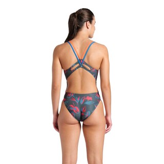 Foto 2 | Foto 2 | Traje De Baño Arena Floral Lace Plus Back Para Mujer Gris Oscuro