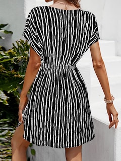 Foto 5 | Foto 5 | Vestido Encubierto Cupshe Con Cuello En V Y Cintura Elástica Y Manga Corta - Venta Internacional.