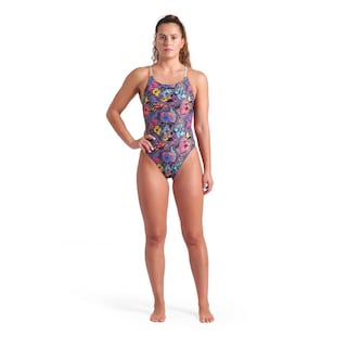Foto 3 | Foto 3 | Traje De Baño Arena Vivid Repeat Lace Plus Back Para Mujer Gris