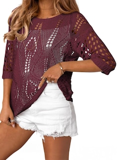 Foto 1 | Foto 1 | Traje De Baño Cover Up Evaless - Blusas De Ganchillo Para Mujer, Color Rojo, Talla M - Venta Internacional.