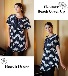 Foto 2 | Foto 2 | Vestido de Playa con Cuello en V y Encaje Ekouaer - Venta Internacional