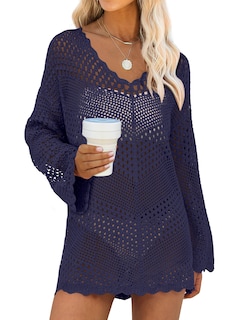 Foto 1 | Foto 1 | Vestido De Playa De Malla Con Cuello En V Y Cuello En V De Anrabess Para Cubrir El Traje De Baño - Venta Internacional.