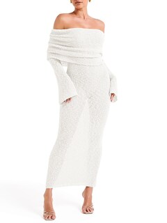 Foto 1 | Foto 1 | Vestido Largo Saodimallsu Con Hombros Descubiertos Para Mujer, Traje De Baño - Venta Internacional.