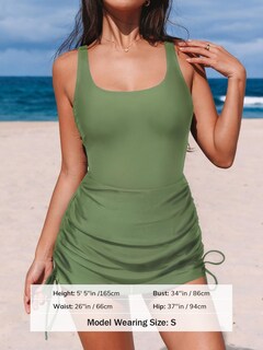 Foto 6 | Foto 6 | Traje De Baño De Una Pieza Cupshe Cuello Cuadrado Verde Xl - Venta Internacional.