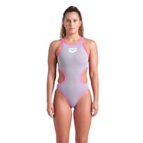 Traje De Baño Arena One Big Logo Para Mujer Gris