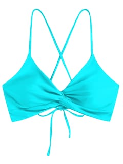Foto 1 | Foto 1 | Top de Bikini Zaful Twist Cross Push Up Acolchado Azul para Mujer - Venta Internacional