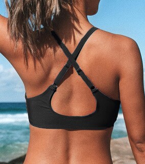 Foto 2 | Foto 2 | Traje De Baño Cupshe Con Cuello En V Y Nudo, Corbata De Conejo Negra L - Venta Internacional.