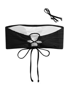 Foto 4 | Foto 4 | Traje De Baño Sin Tirantes Tipo Bandeau Texturizado Zaful Negro - Venta Internacional.