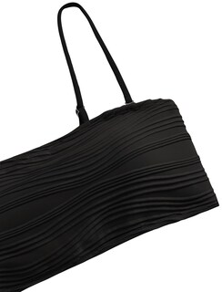 Foto 6 | Foto 6 | Traje De Baño Sin Tirantes Tipo Bandeau Texturizado Zaful Negro - Venta Internacional.