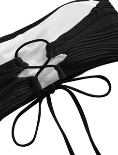 Foto 7 | Foto 7 | Traje De Baño Sin Tirantes Tipo Bandeau Texturizado Zaful Negro - Venta Internacional.