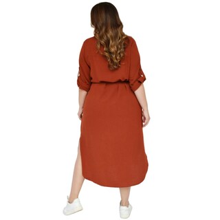 Foto 4 | Foto 4 | Vestido Largo Roman Fashion Tallas Extras 1765 Marrón