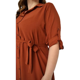 Foto 5 | Foto 5 | Vestido Largo Roman Fashion Tallas Extras 1765 Marrón