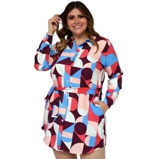Foto 1 | Foto 1 | Vestido Corto Roman Fashion V-JUL-0546 Multicolor con Figuras Tallas Extras
