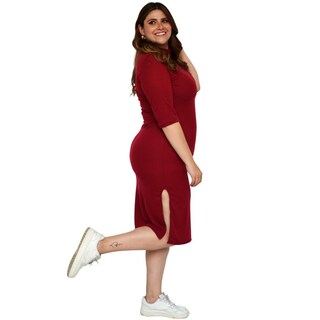 Foto 2 | Foto 2 | Vestido Midi Acanalado Roman Fashion color Vino para Mujer