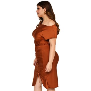 Foto 2 | Foto 2 | Vestido Escote Barco Roman Fashion color Marrón