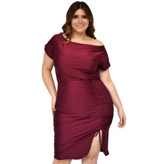 Foto 1 | Foto 1 | Vestido Escote Barco Roman Fashion color Vino