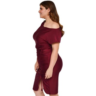 Foto 2 | Foto 2 | Vestido Escote Barco Roman Fashion color Vino