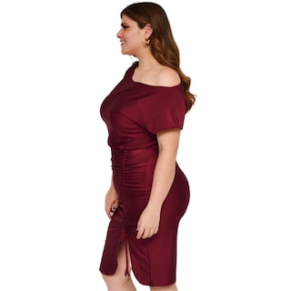 Foto 2 | Foto 2 | Vestido Escote Barco Roman Fashion color Vino