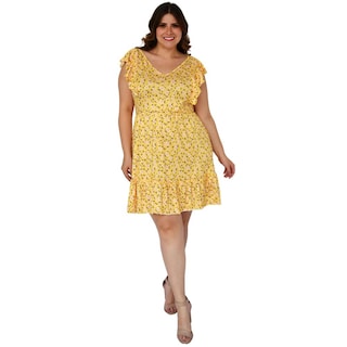 Foto 5 | Foto 5 | Vestido Roman Fashion color Amarillo para Mujer