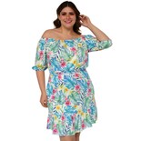 Vestido corte Campesino Roman Fashion Multicolor para Mujer