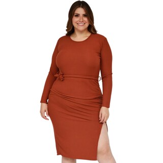 Foto 1 | Foto 1 | Vestido Strech Roman Fashion 4259 color Marrón para Mujer
