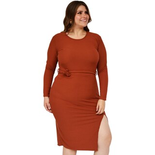 Foto 2 | Foto 2 | Vestido Strech Roman Fashion 4259 color Marrón para Mujer