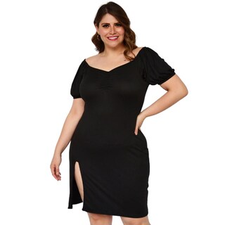 Foto 1 | Foto 1 | Vestido Stretch Roman Fashion 4280 color Negro Talla Extra