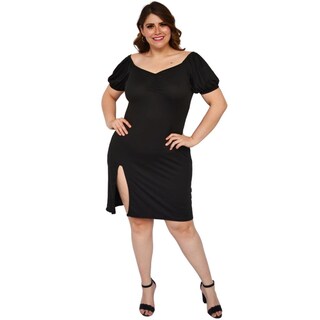 Foto 4 | Foto 4 | Vestido Stretch Roman Fashion 4280 color Negro Talla Extra