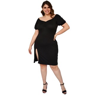 Foto 5 | Foto 5 | Vestido Stretch Roman Fashion 4280 color Negro Talla Extra