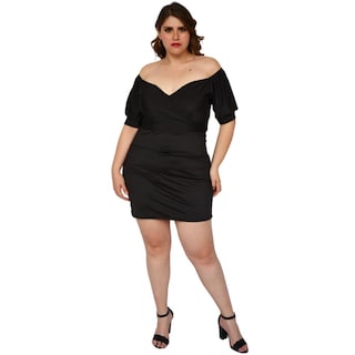 Foto 4 | Foto 4 | Vestido Corto de Fiesta Roman Fashion 4267 color Negro Tallas Extra