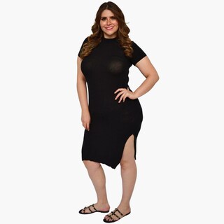 Foto 2 | Foto 2 | Vestido Tejido Roman Fashion 21329 color Negro Talla Extra