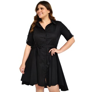 Foto 1 | Foto 1 | Vestido Roman Fashion Asimétrico Tallas Extras color Negro