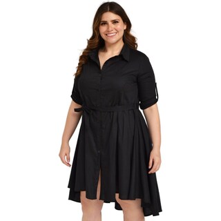 Foto 2 | Foto 2 | Vestido Roman Fashion Asimétrico Tallas Extras color Negro