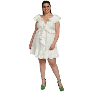 Foto 5 | Foto 5 | Vestido Corto L'ATISTE Olanes Tallas Extras 779 color Blanco