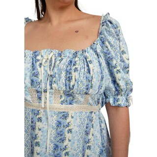 Foto 5 | Foto 5 | Vestido Escote Cuadrado L'ATISTE 51811 color Azul Tallas Extras