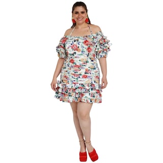 Foto 5 | Foto 5 | Vestido con Olanes L'ATISTE V-LAT-418-BLANCO Multicolor Floreado