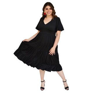 Foto 5 | Foto 5 | Vestido Roman Fashion V-GR-4285 Negro tallas Extras para Mujer