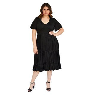 Foto 1 | Foto 1 | Vestido Roman Fashion V-GR-4285 Negro tallas Extras para Mujer