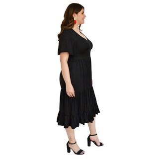 Foto 2 | Foto 2 | Vestido Roman Fashion V-GR-4285 Negro tallas Extras para Mujer