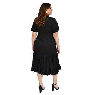 Foto 3 | Foto 3 | Vestido Roman Fashion V-GR-4285 Negro tallas Extras para Mujer