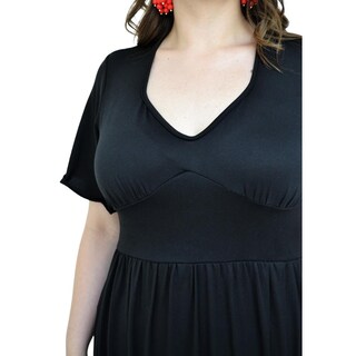 Foto 4 | Foto 4 | Vestido Roman Fashion V-GR-4285 Negro tallas Extras para Mujer