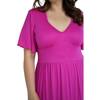 Foto 4 | Foto 4 | Vestido Midi Casual Roman Fashion V-GR-4285-MAGENTA color Púrpura