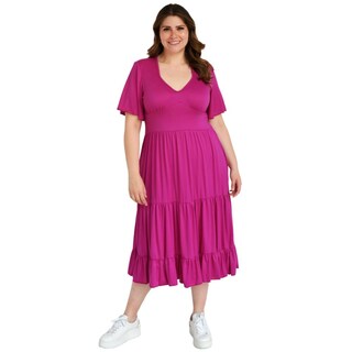 Foto 5 | Foto 5 | Vestido Midi Casual Roman Fashion V-GR-4285-MAGENTA color Púrpura