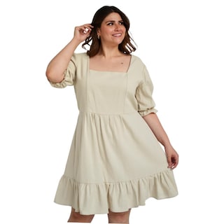Foto 1 | Foto 1 | Vestido Roman Fashion Manga 3/4 color Beige para Mujer