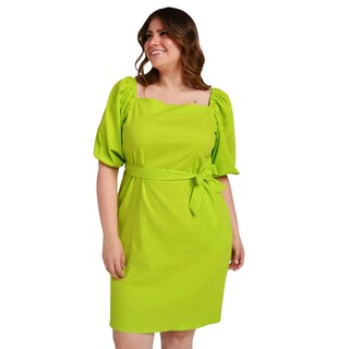 Foto 1 | Foto 1 | Vestido Roman Fashion V-ST-1045 color Verde Tallas Extras