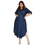 Vestido de Mezclilla Roman Fashion 1753 Tallas Extras Azul