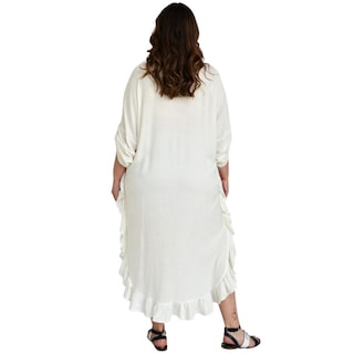 Foto 3 | Foto 3 | Vestido Camisero con Olanes Roman Fashion V-ELY-1062 color Blanco Tallas Extras