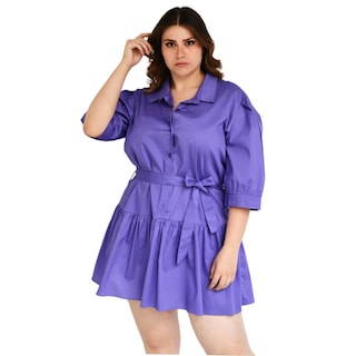Foto 1 | Foto 1 | Vestido Camisero con Falda a Capas Roman Fashion V-ELY-0214-MORADO color Púrpura